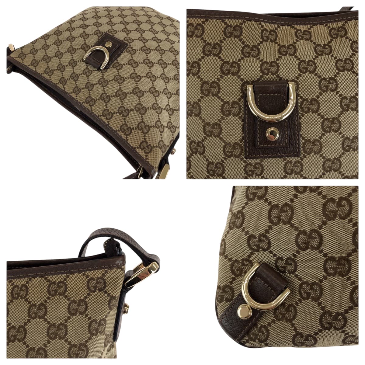 16267
GUCCI グッチ アビー ブラウン ゴールド金具 GGキャンバス 131326 ショルダーバッグ ポシェット  レディース