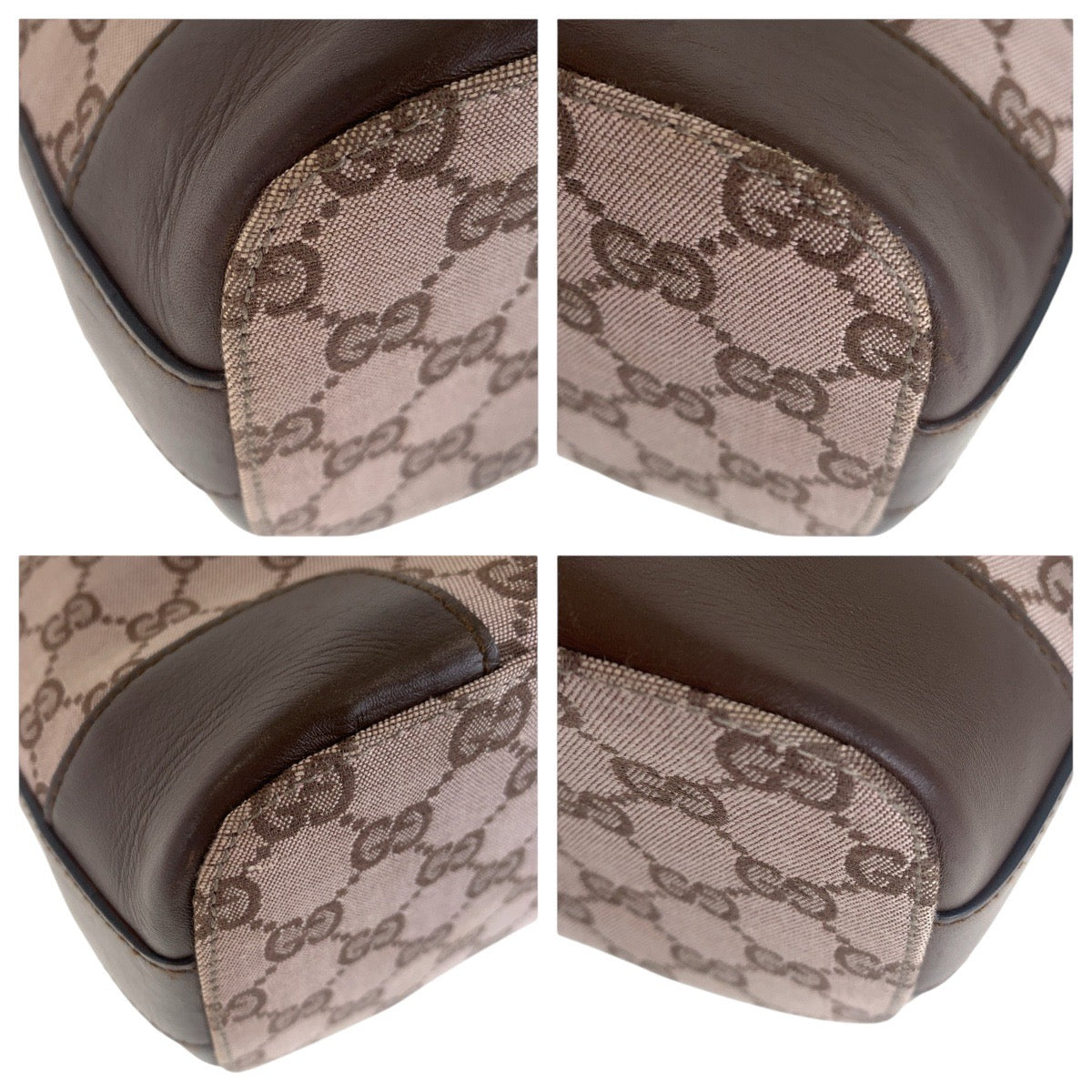 16268
GUCCI グッチ ブラウン ピンクベージュ ゴールド金具 GGキャンバス / レザー 001 4204 ショルダーバッグ  レディース ABP39