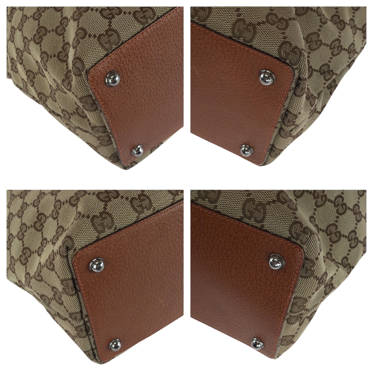 16271
GUCCI グッチ ブラウン シルバー金具 GGキャンバス 120836 トートバッグ ショルダーバッグ  レディース A46