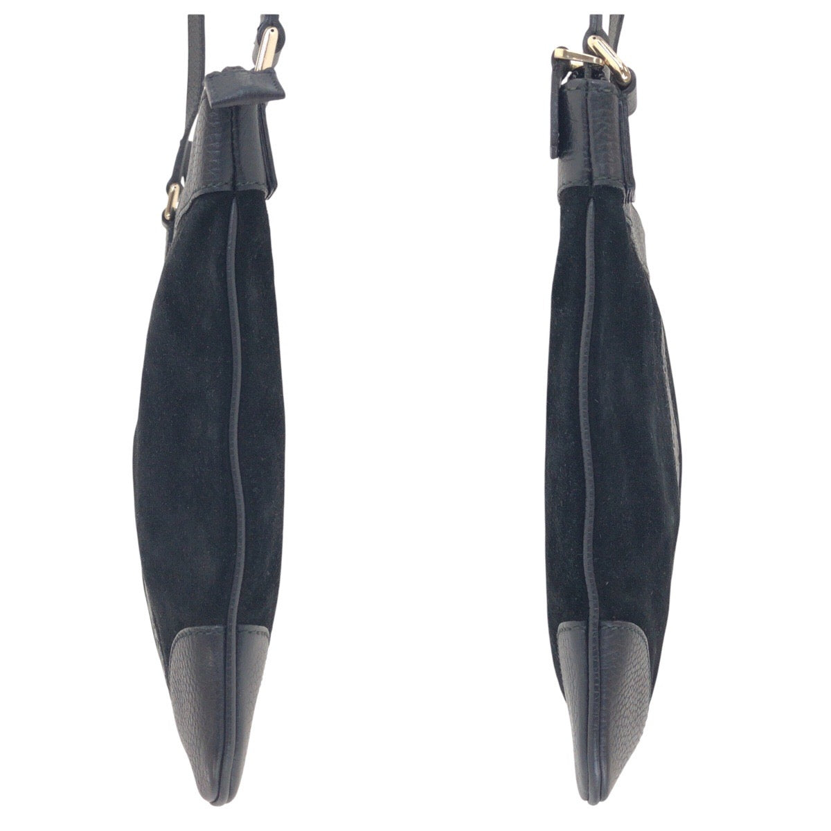 16272
GUCCI グッチ ブラック シルバー金具 スウェード / レザー 272 396 斜め掛け ショルダーバッグ  レディース A46