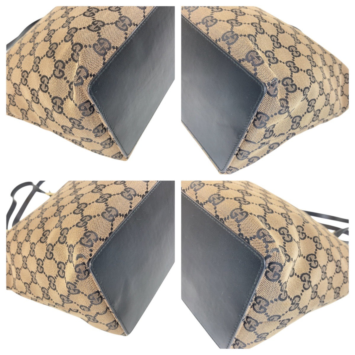 16275
GUCCI グッチ ブラック 黒 ゴールド金具 GGキャンバス / レザー 002 1098 トートバッグ ショルダーバッグ  レディース ABP39
