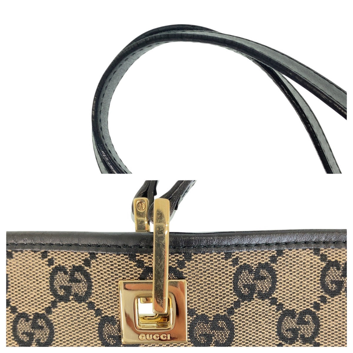 16275
GUCCI グッチ ブラック 黒 ゴールド金具 GGキャンバス / レザー 002 1098 トートバッグ ショルダーバッグ  レディース ABP39