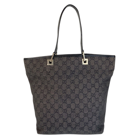 16276
GUCCI グッチ ブラック 黒 シルバー金具 GGキャンバス / レザー 31243 トートバッグ ショルダーバッグ  レディース A40