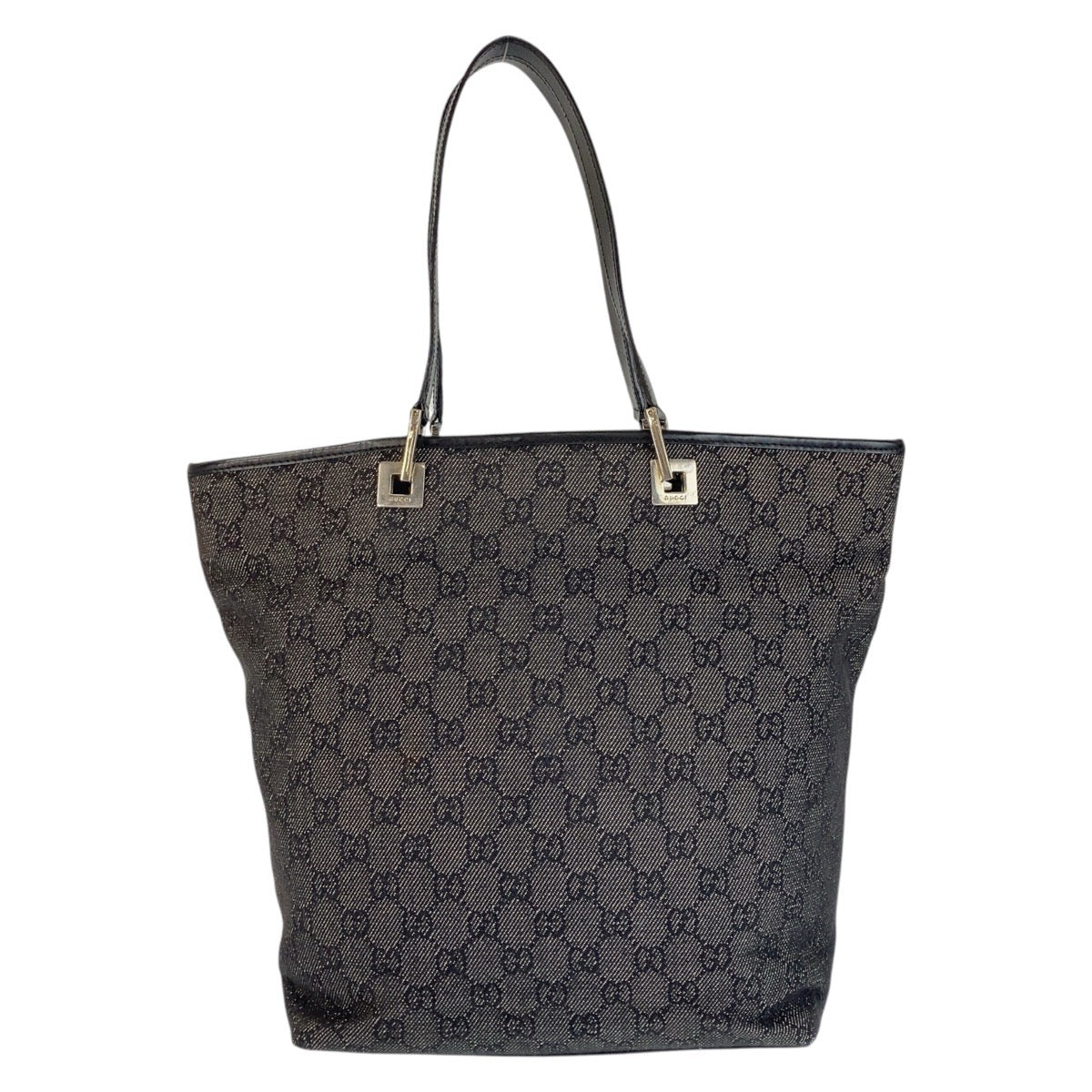 16276
GUCCI グッチ ブラック 黒 シルバー金具 GGキャンバス / レザー 31243 トートバッグ ショルダーバッグ  レディース A40