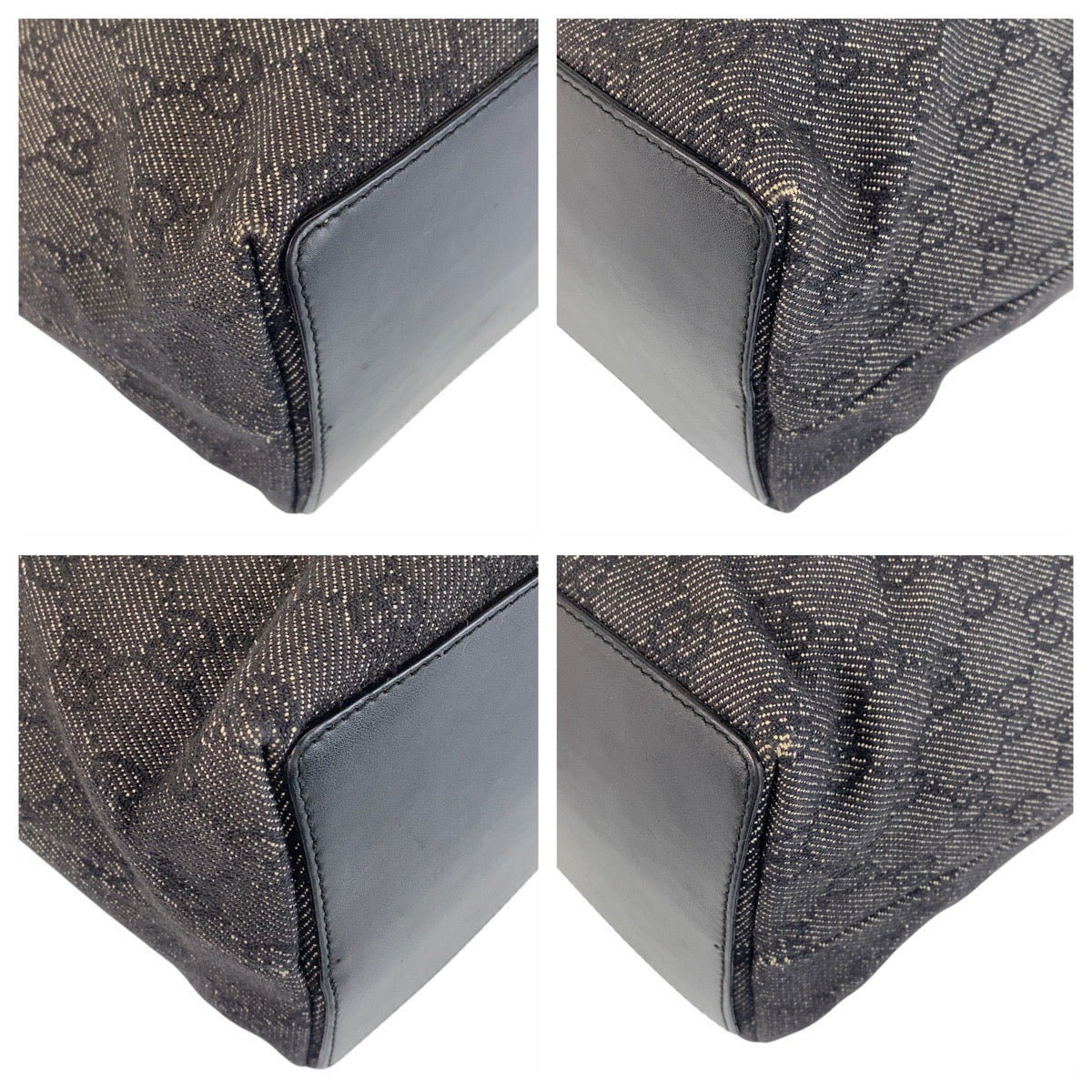 16276
GUCCI グッチ ブラック 黒 シルバー金具 GGキャンバス / レザー 31243 トートバッグ ショルダーバッグ  レディース A40