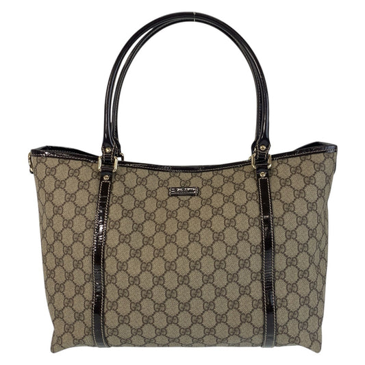 16277
GUCCI グッチ ベージュ ブラウン ゴールド金具 GGスプリームキャンバス / レザー 197953 トートバッグ ショルダーバッグ  レディース ABP44