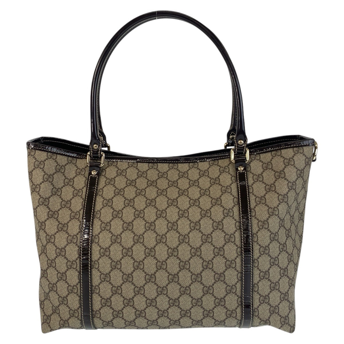 16277
GUCCI グッチ ベージュ ブラウン ゴールド金具 GGスプリームキャンバス / レザー 197953 トートバッグ ショルダーバッグ  レディース ABP44