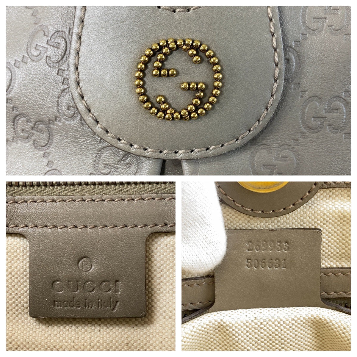 16279
GUCCI グッチ スカーレット グッチシマ グレージュ ゴールド金具 レザー 269953 トートバッグ ショルダーバッグ  レディース ABP50