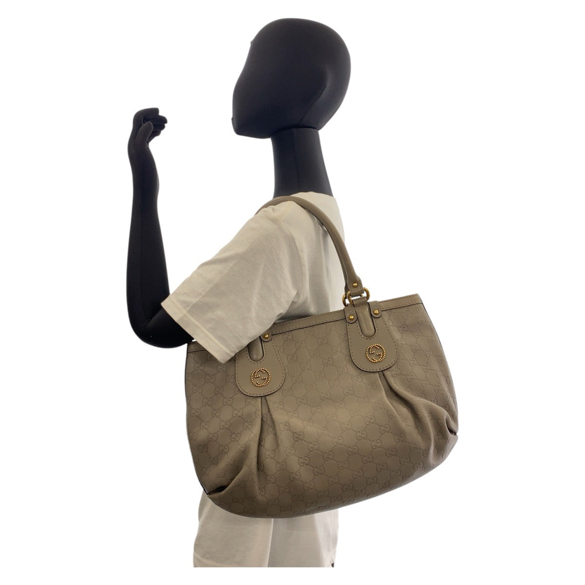 16279
GUCCI グッチ スカーレット グッチシマ グレージュ ゴールド金具 レザー 269953 トートバッグ ショルダーバッグ  レディース ABP50