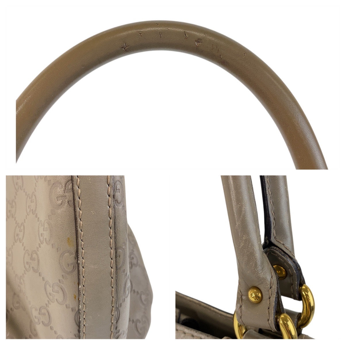 16279
GUCCI グッチ スカーレット グッチシマ グレージュ ゴールド金具 レザー 269953 トートバッグ ショルダーバッグ  レディース ABP50