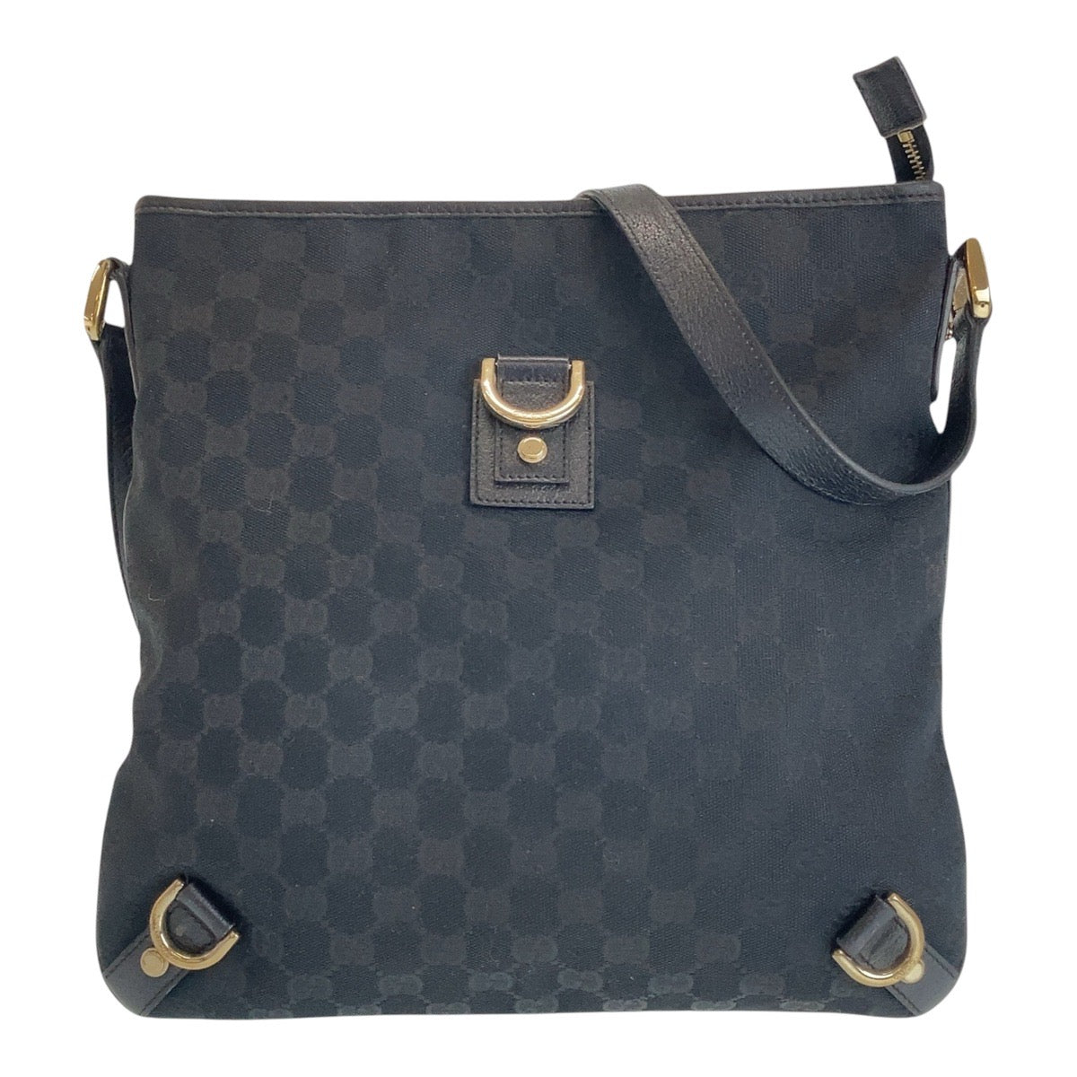 16283
GUCCI グッチ アビー ブラック 黒 ゴールド金具 GGキャンバス / レザー 131326 ショルダーバッグ ポシェット  レディース AB35