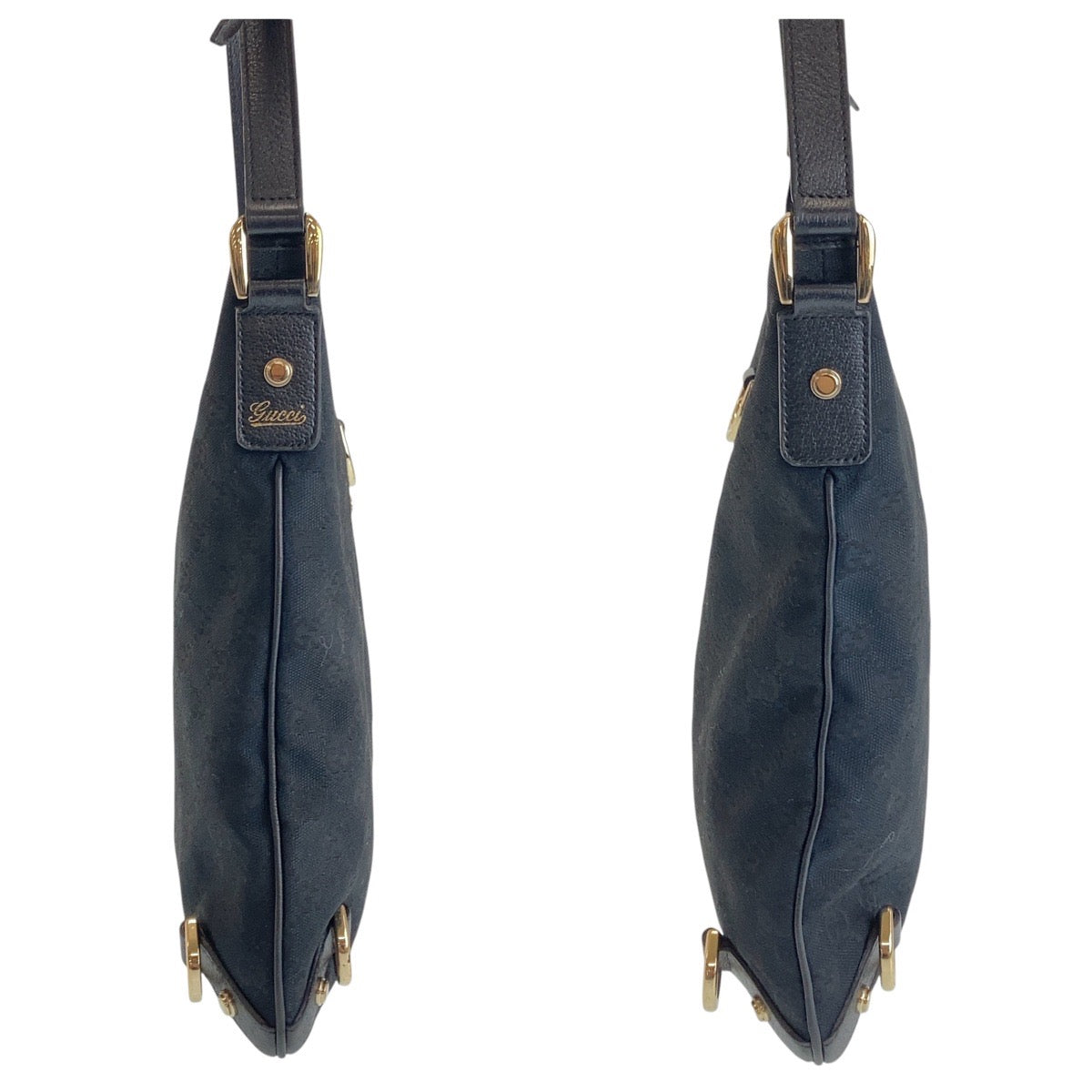 16283
GUCCI グッチ アビー ブラック 黒 ゴールド金具 GGキャンバス / レザー 131326 ショルダーバッグ ポシェット  レディース AB35
