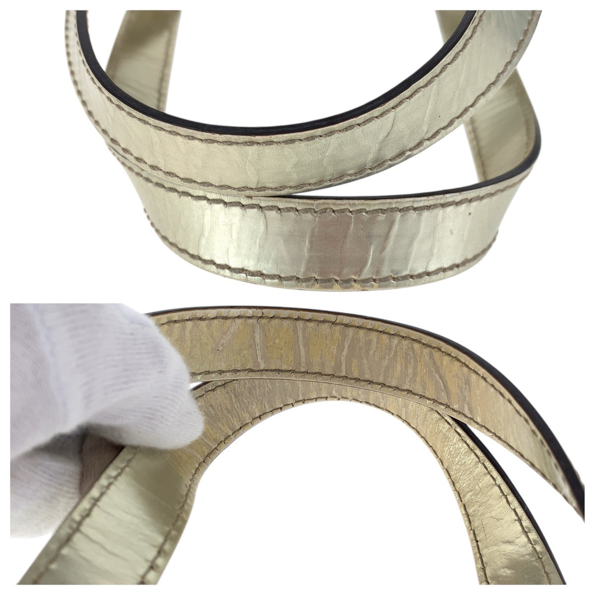 16284
GUCCI グッチ ホワイト ゴールド GGスプリームキャンバス / エナメル 189896 トートバッグ ショルダーバッグ  レディース AB20