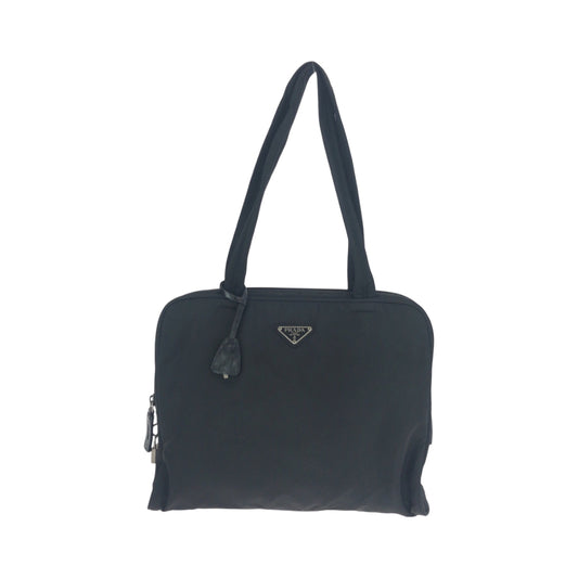 16285
PRADA プラダ テスート 三角ロゴプレート ブラック 黒 シルバー金具 ナイロン トートバッグ ショルダーバッグ  レディース AB30