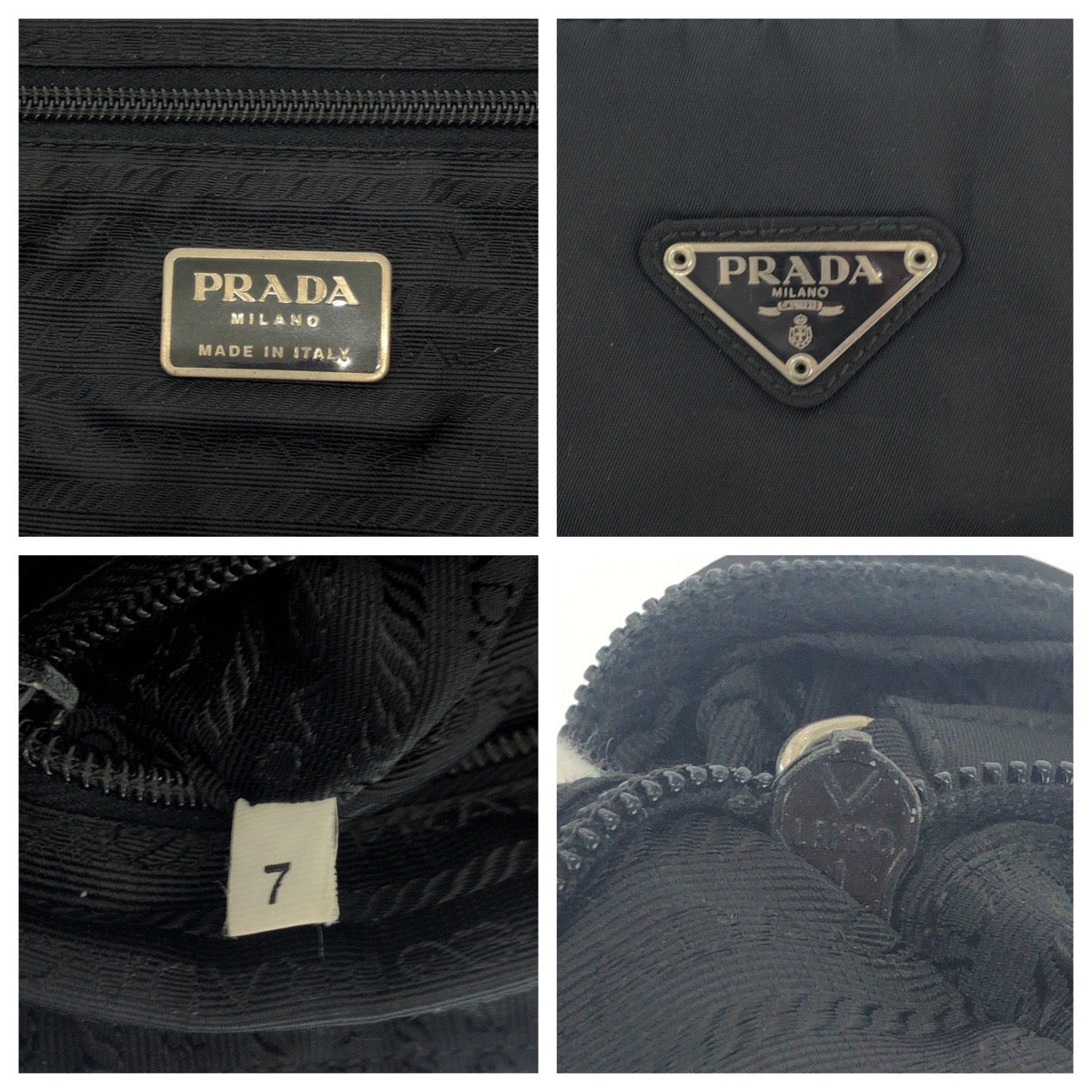 16285
PRADA プラダ テスート 三角ロゴプレート ブラック 黒 シルバー金具 ナイロン トートバッグ ショルダーバッグ  レディース AB30