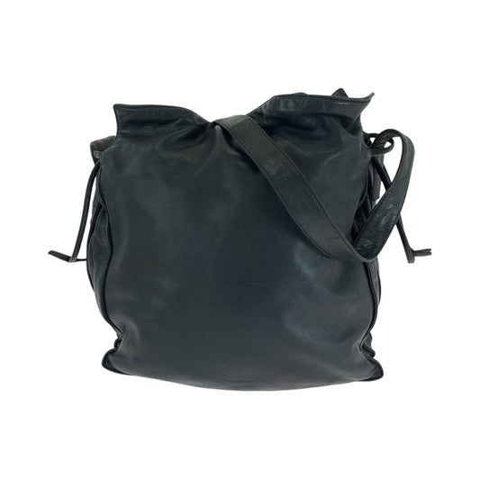 16286
LOEWE ロエベ フラメンコ アナグラム ブラック 黒 シルバー金具 レザー ショルダーバッグ  レディース