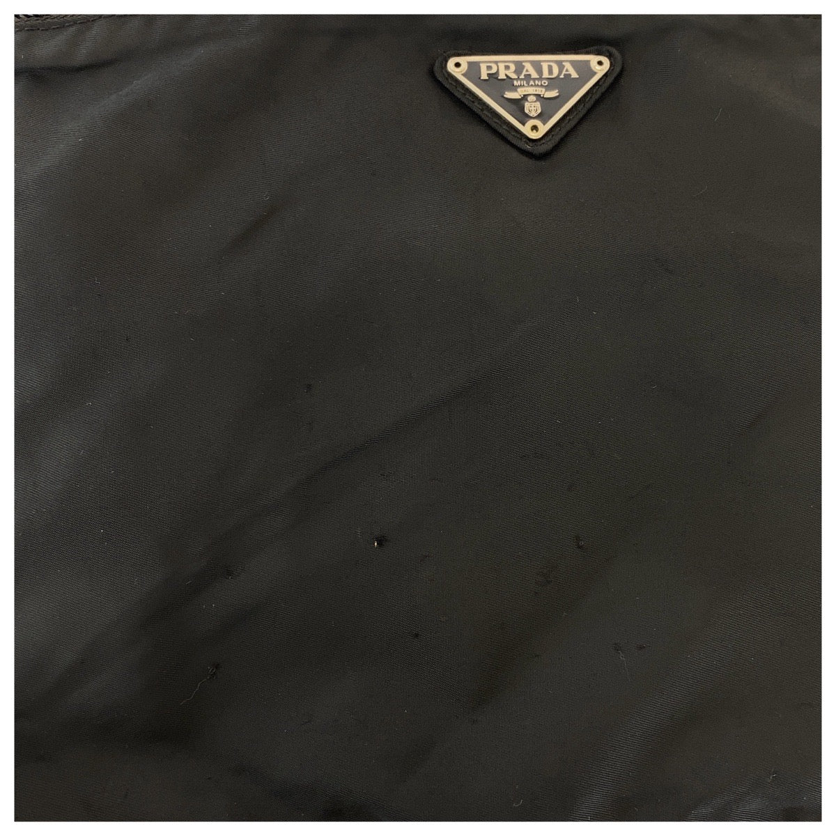 16287
PRADA プラダ テスート 三角ロゴプレート ブラック 黒 シルバー金具 ナイロン ショルダーバッグ ポシェット  レディース