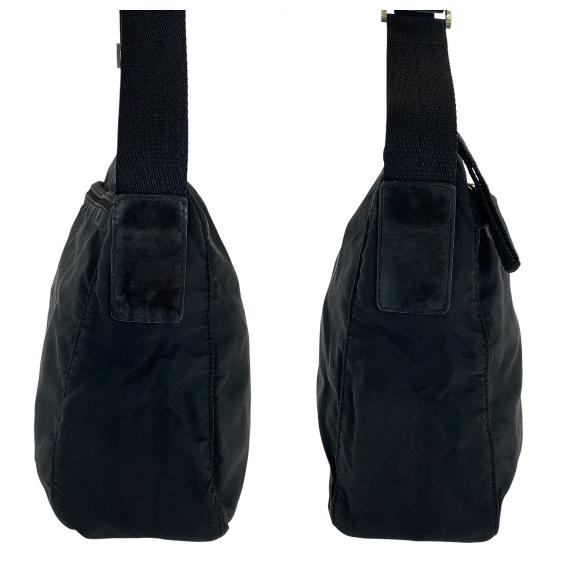 16287
PRADA プラダ テスート 三角ロゴプレート ブラック 黒 シルバー金具 ナイロン ショルダーバッグ ポシェット  レディース