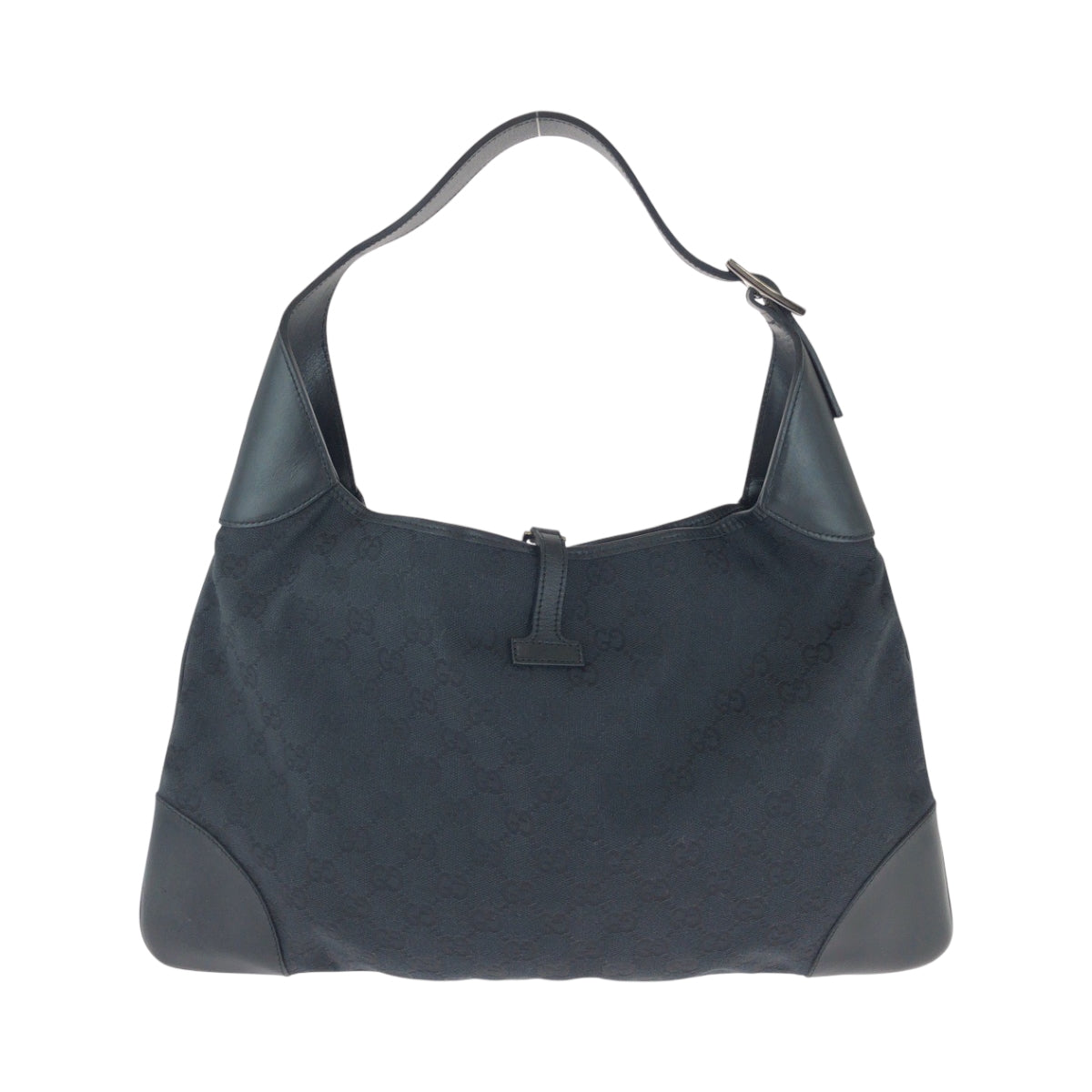 16288
GUCCI グッチ ジャッキー ブラック 黒 ベージュ シルバー金具 GGキャンバス 001 4075 ショルダーバッグ ハンドバッグ  レディース ABP33