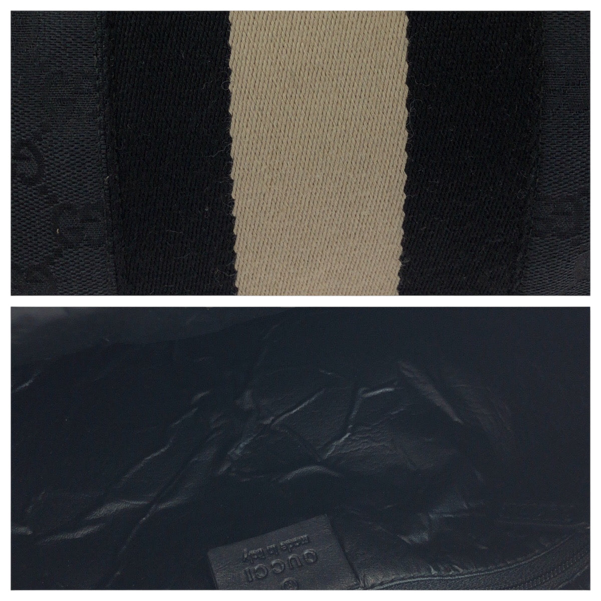 16288
GUCCI グッチ ジャッキー ブラック 黒 ベージュ シルバー金具 GGキャンバス 001 4075 ショルダーバッグ ハンドバッグ  レディース ABP33