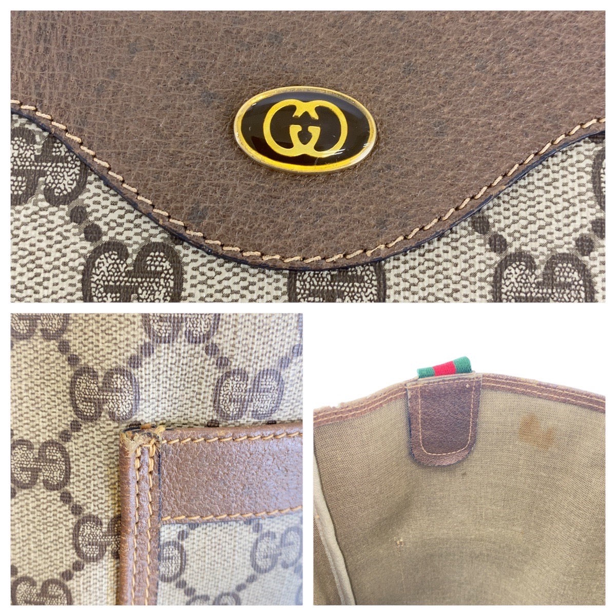 16289
GUCCI グッチ ヴィンテージ オールドグッチ シェリーライン ベージュ ゴールド金具 GGスプリームキャンバス 39 02 003 トートバッグ 男女兼用  レディース AB14