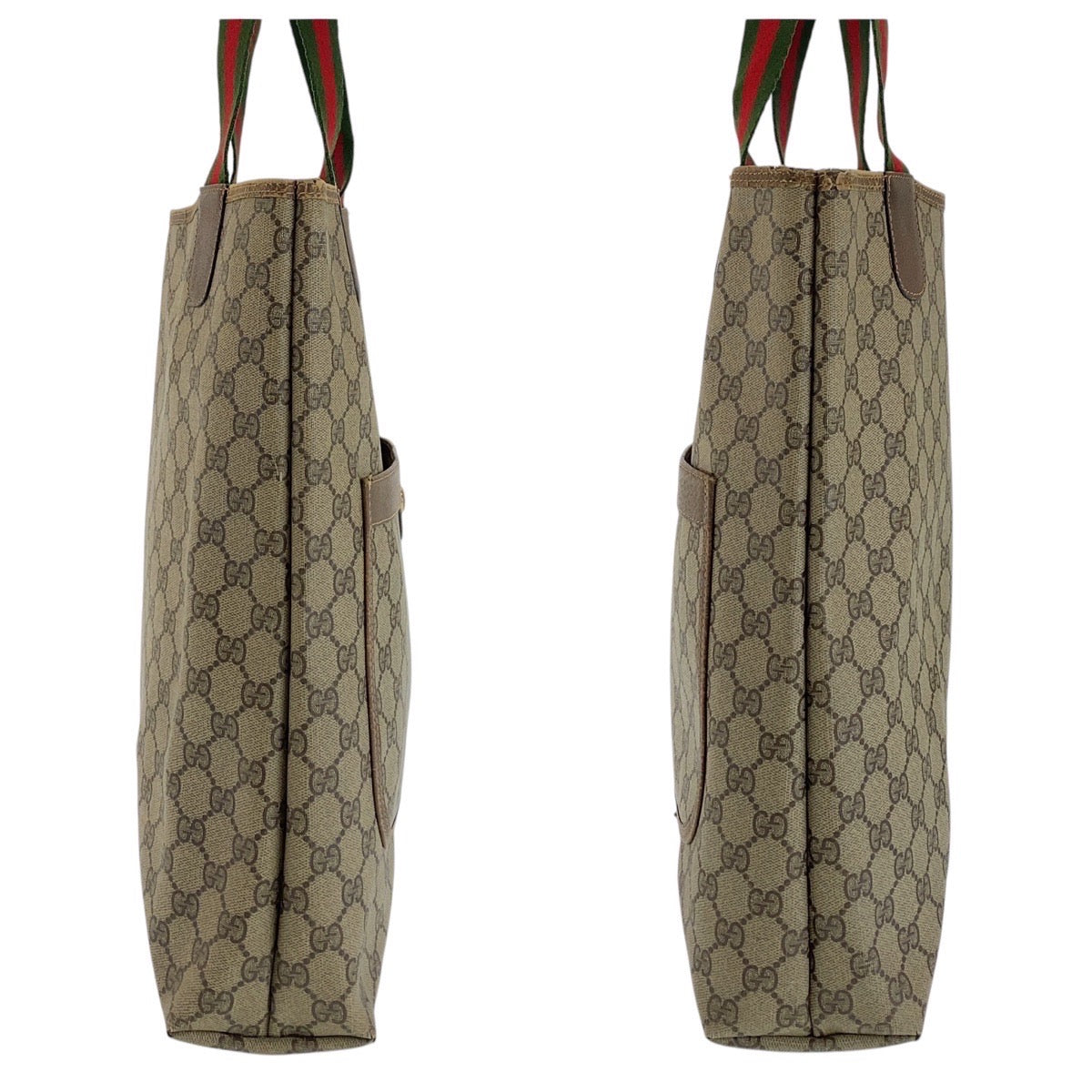 16289
GUCCI グッチ ヴィンテージ オールドグッチ シェリーライン ベージュ ゴールド金具 GGスプリームキャンバス 39 02 003 トートバッグ 男女兼用  レディース AB14