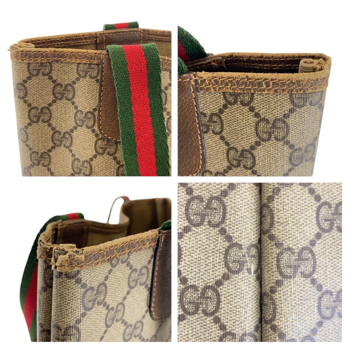 16289
GUCCI グッチ ヴィンテージ オールドグッチ シェリーライン ベージュ ゴールド金具 GGスプリームキャンバス 39 02 003 トートバッグ 男女兼用  レディース AB14