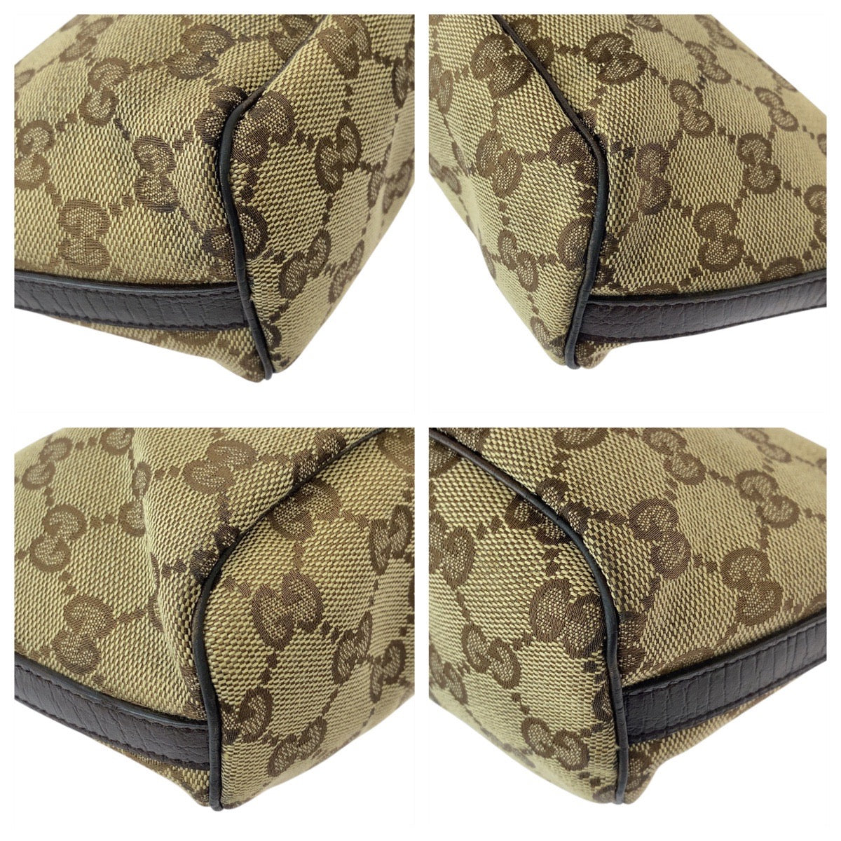 16293
GUCCI グッチ シェリーライン ベージュ ブラウン GGキャンバス / レザー 141809 ハンドバッグ アクセサリーポーチ  レディース ABP33