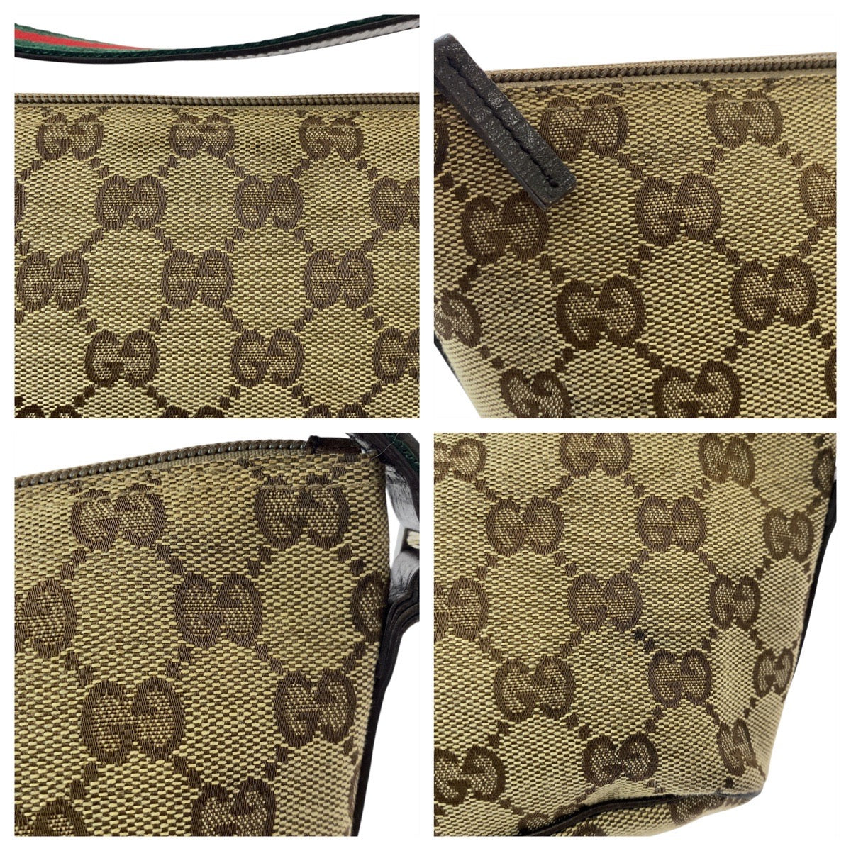 16293
GUCCI グッチ シェリーライン ベージュ ブラウン GGキャンバス / レザー 141809 ハンドバッグ アクセサリーポーチ  レディース ABP33