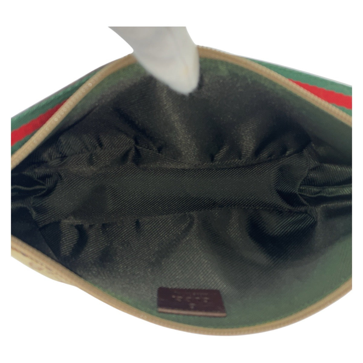 16293
GUCCI グッチ シェリーライン ベージュ ブラウン GGキャンバス / レザー 141809 ハンドバッグ アクセサリーポーチ  レディース ABP33