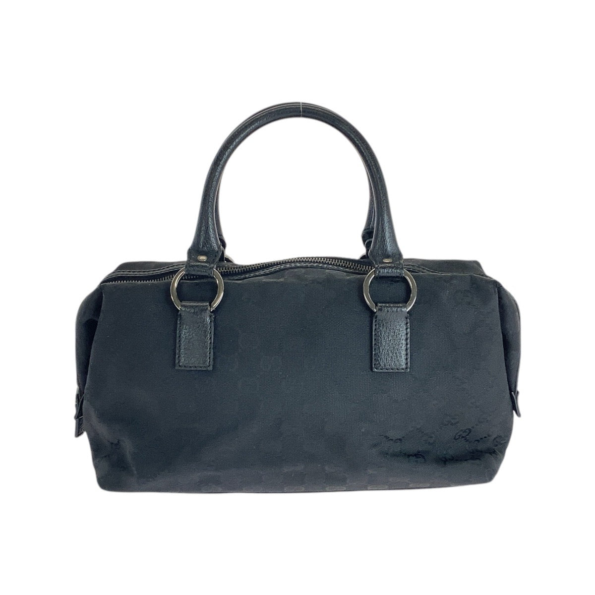 16295
GUCCI グッチ ブラック 黒 シルバー金具 GGキャンバス / レザー 113009 トートバッグ ハンドバッグ  レディース AB24