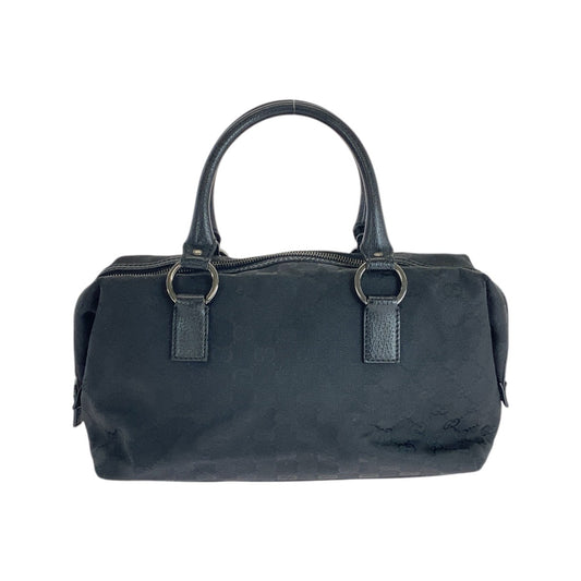 16295
GUCCI グッチ ブラック 黒 シルバー金具 GGキャンバス / レザー 113009 トートバッグ ハンドバッグ  レディース AB24