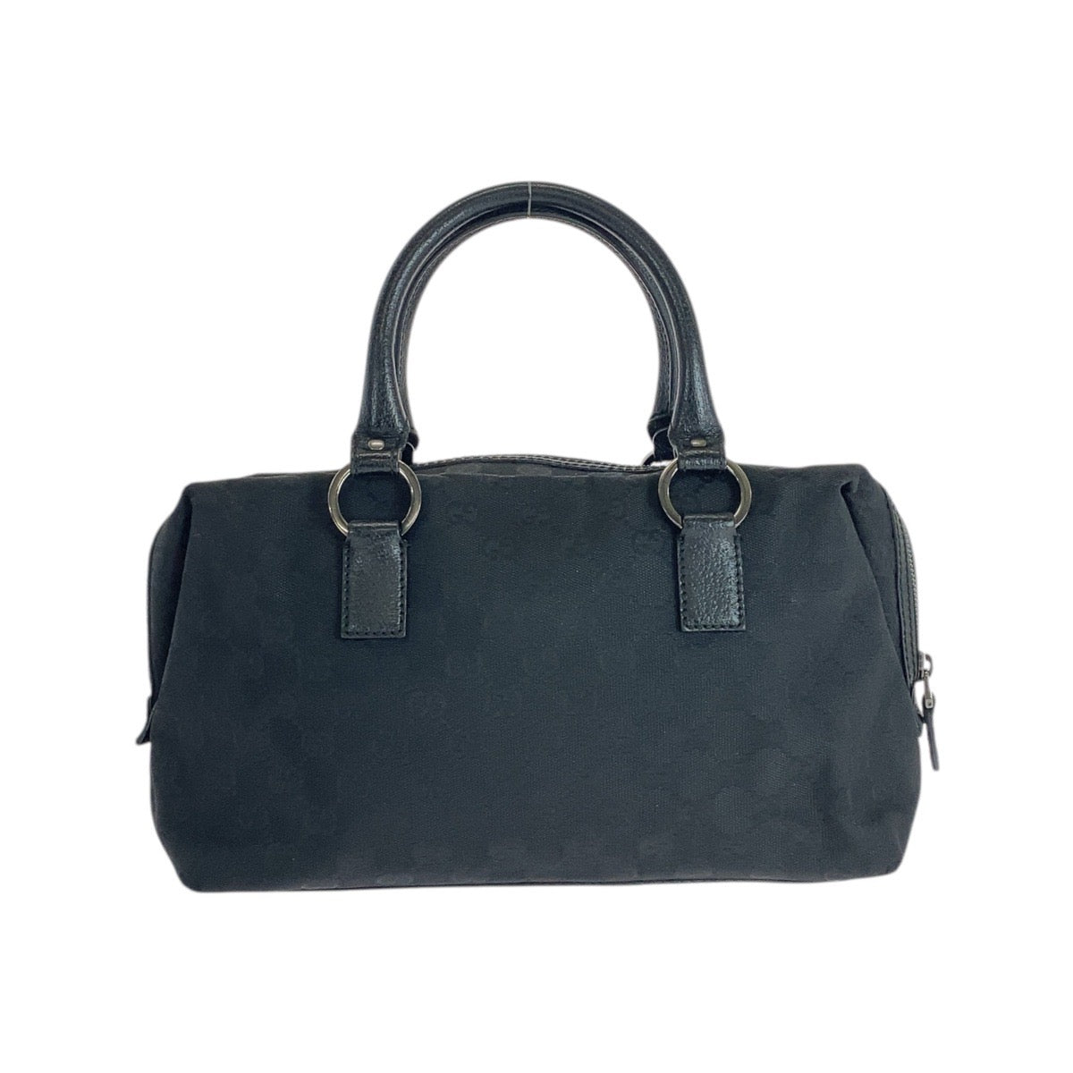 16295
GUCCI グッチ ブラック 黒 シルバー金具 GGキャンバス / レザー 113009 トートバッグ ハンドバッグ  レディース AB24
