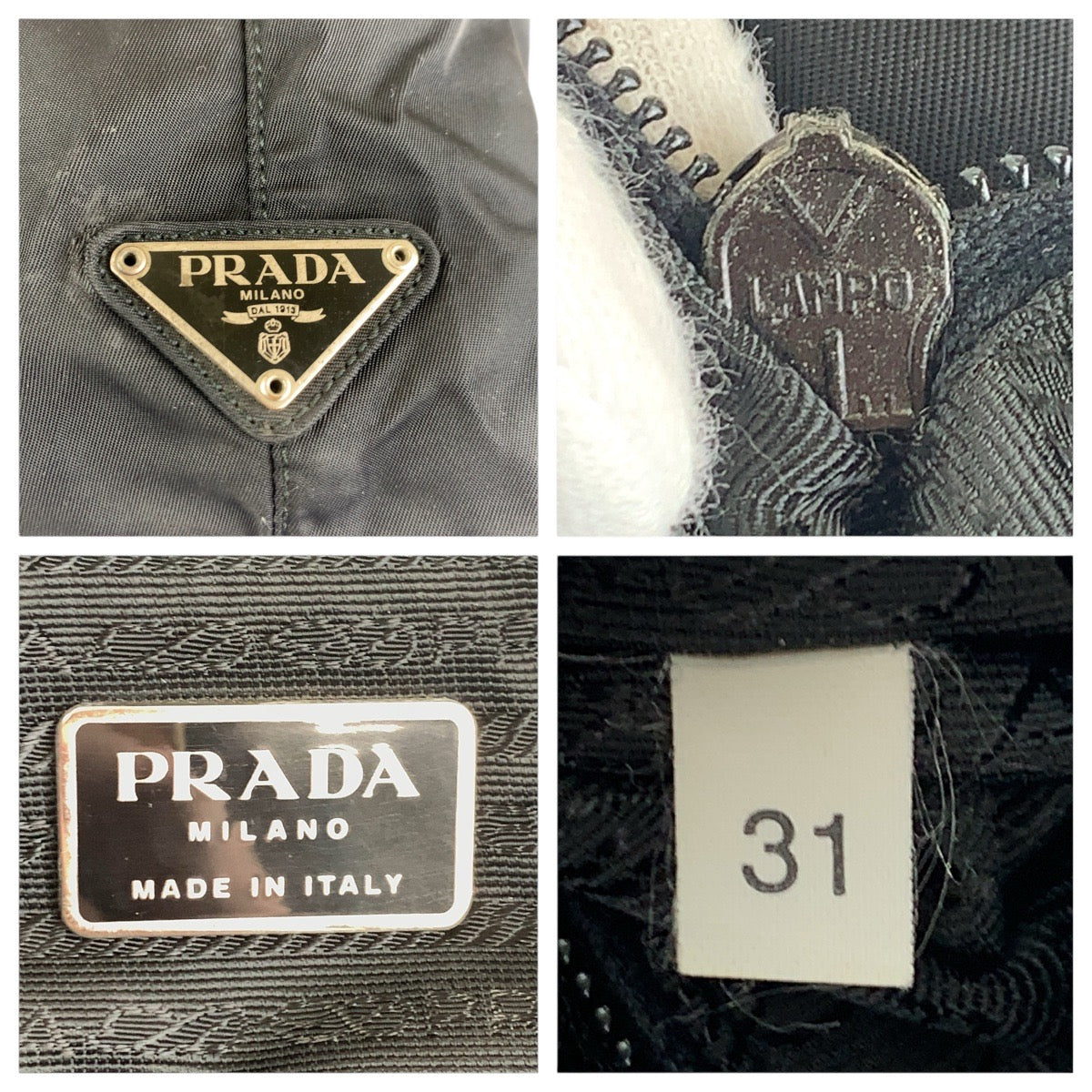 16297
PRADA プラダ テスート 三角ロゴプレート ブラック 黒 シルバー金具 ナイロン トートバッグ ショルダーバッグ  レディース AB33