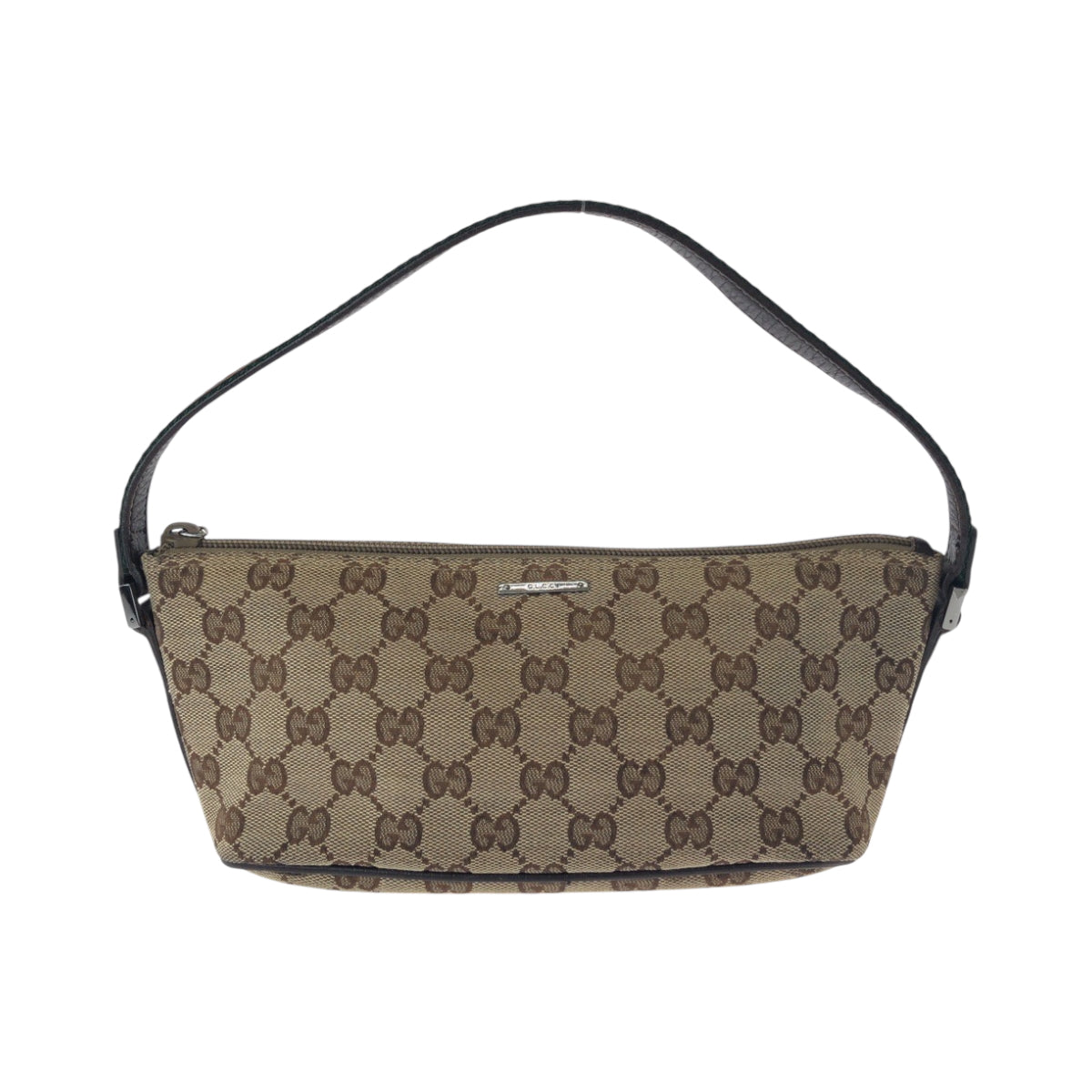 16298
GUCCI グッチ シェリーライン ベージュ ブラウン シルバー金具 GGキャンバス 141309 ハンドバッグ アクセサリーポーチ  レディース AB24