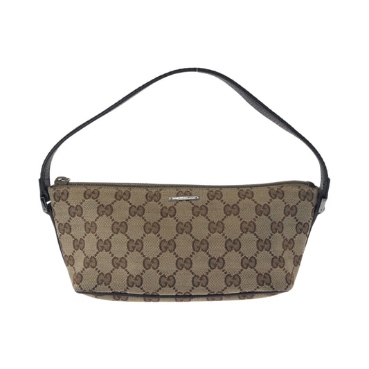 16298
GUCCI グッチ シェリーライン ベージュ ブラウン シルバー金具 GGキャンバス 141309 ハンドバッグ アクセサリーポーチ  レディース AB24