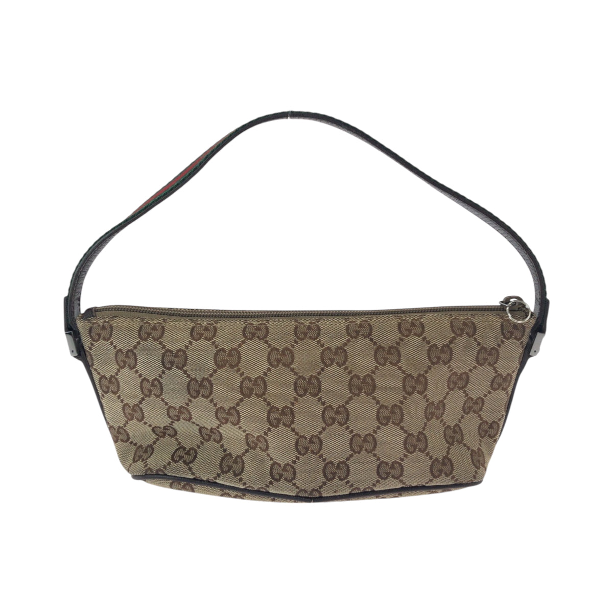 16298
GUCCI グッチ シェリーライン ベージュ ブラウン シルバー金具 GGキャンバス 141309 ハンドバッグ アクセサリーポーチ  レディース AB24