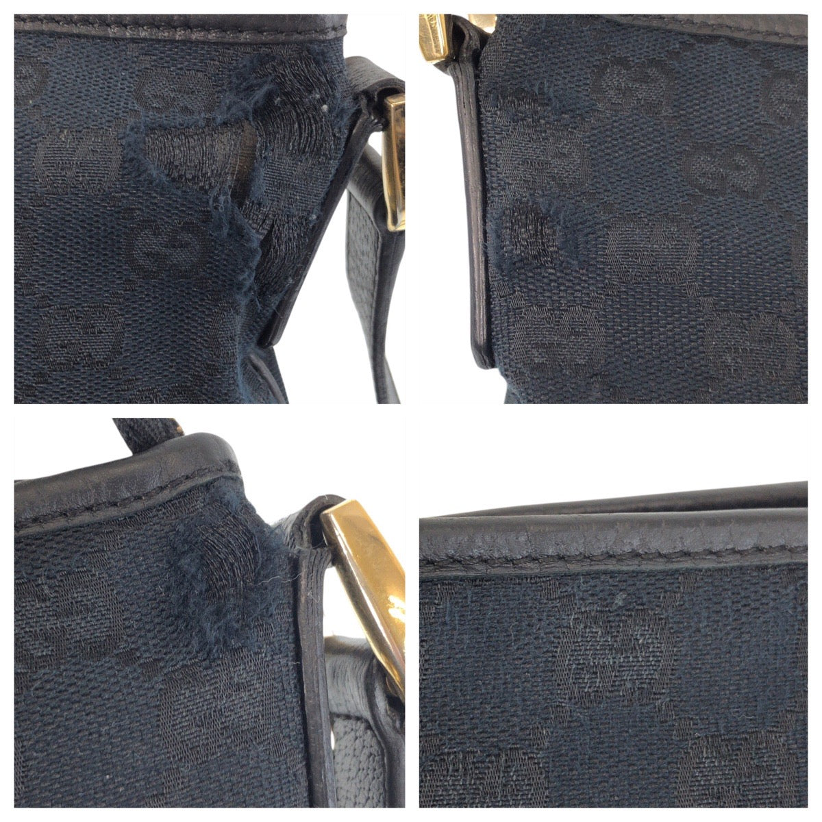 16299
GUCCI グッチ アビー ブラック 黒 ゴールド金具 GGキャンバス / レザー 131326 ショルダーバッグ メッセンジャーバッグ  レディース B12