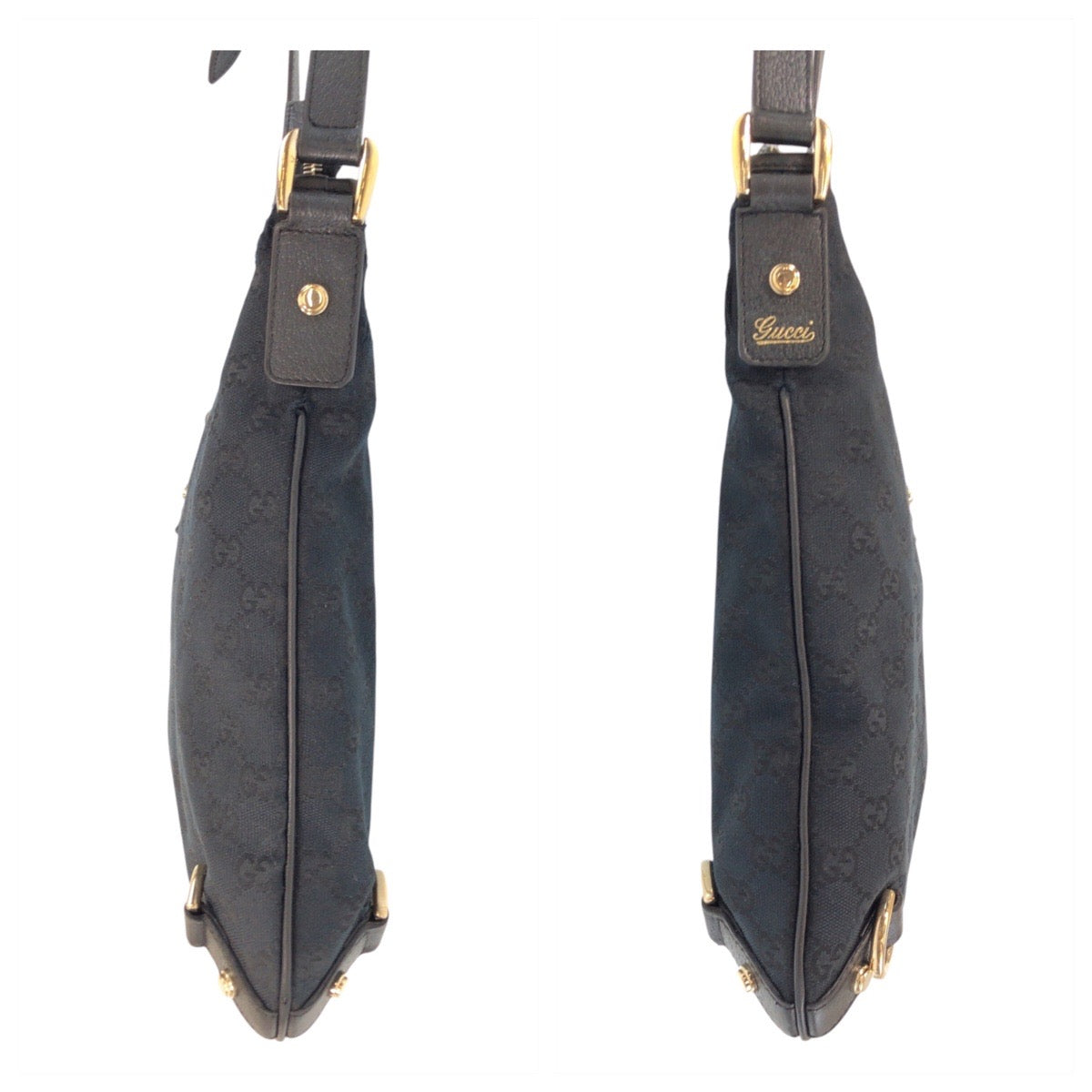 16299
GUCCI グッチ アビー ブラック 黒 ゴールド金具 GGキャンバス / レザー 131326 ショルダーバッグ メッセンジャーバッグ  レディース B12