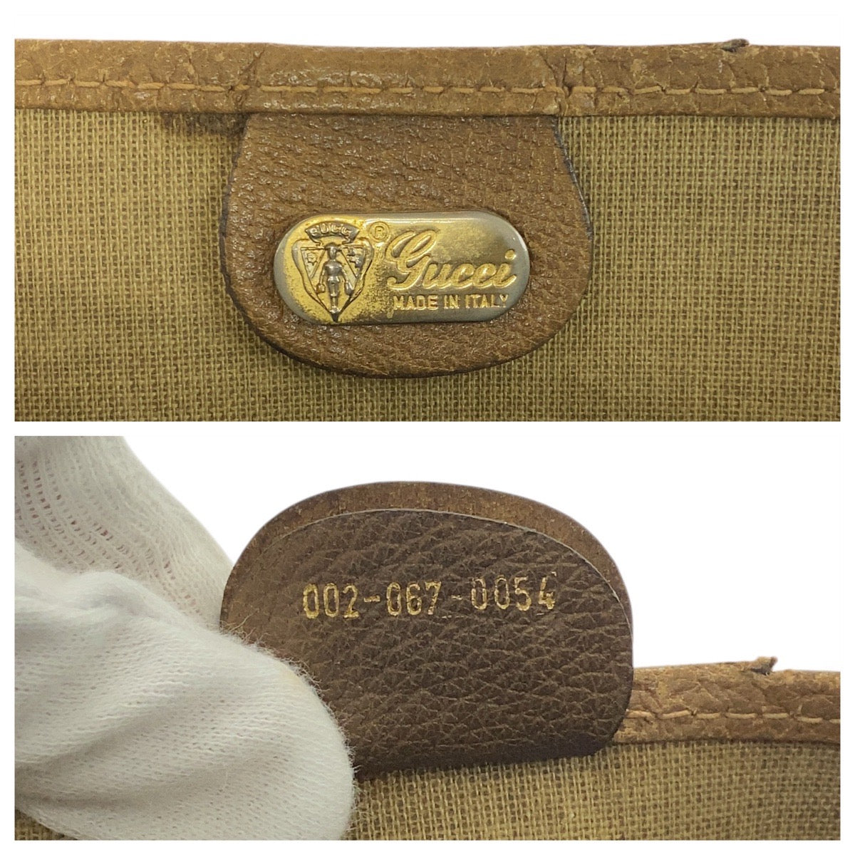 16302
GUCCI グッチ ヴィンテージ シェリーライン オールドグッチ ベージュ ブラウン GGスプリームキャンバス / レザー 002 067 0054 トートバッグ ショルダーバッグ  レディース AB15