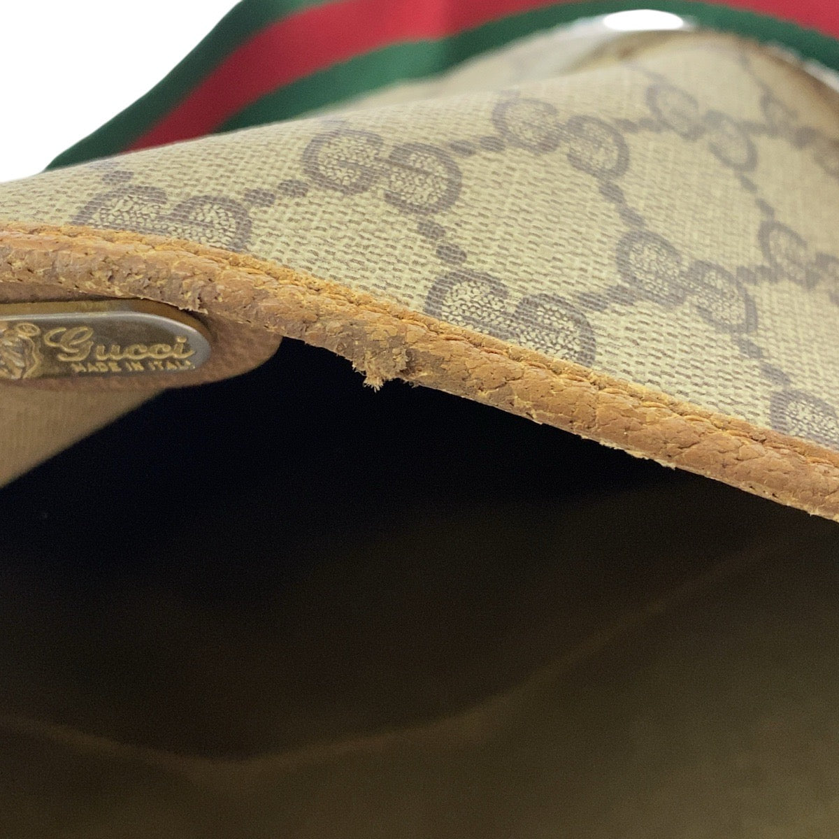 16302
GUCCI グッチ ヴィンテージ シェリーライン オールドグッチ ベージュ ブラウン GGスプリームキャンバス / レザー 002 067 0054 トートバッグ ショルダーバッグ  レディース AB15