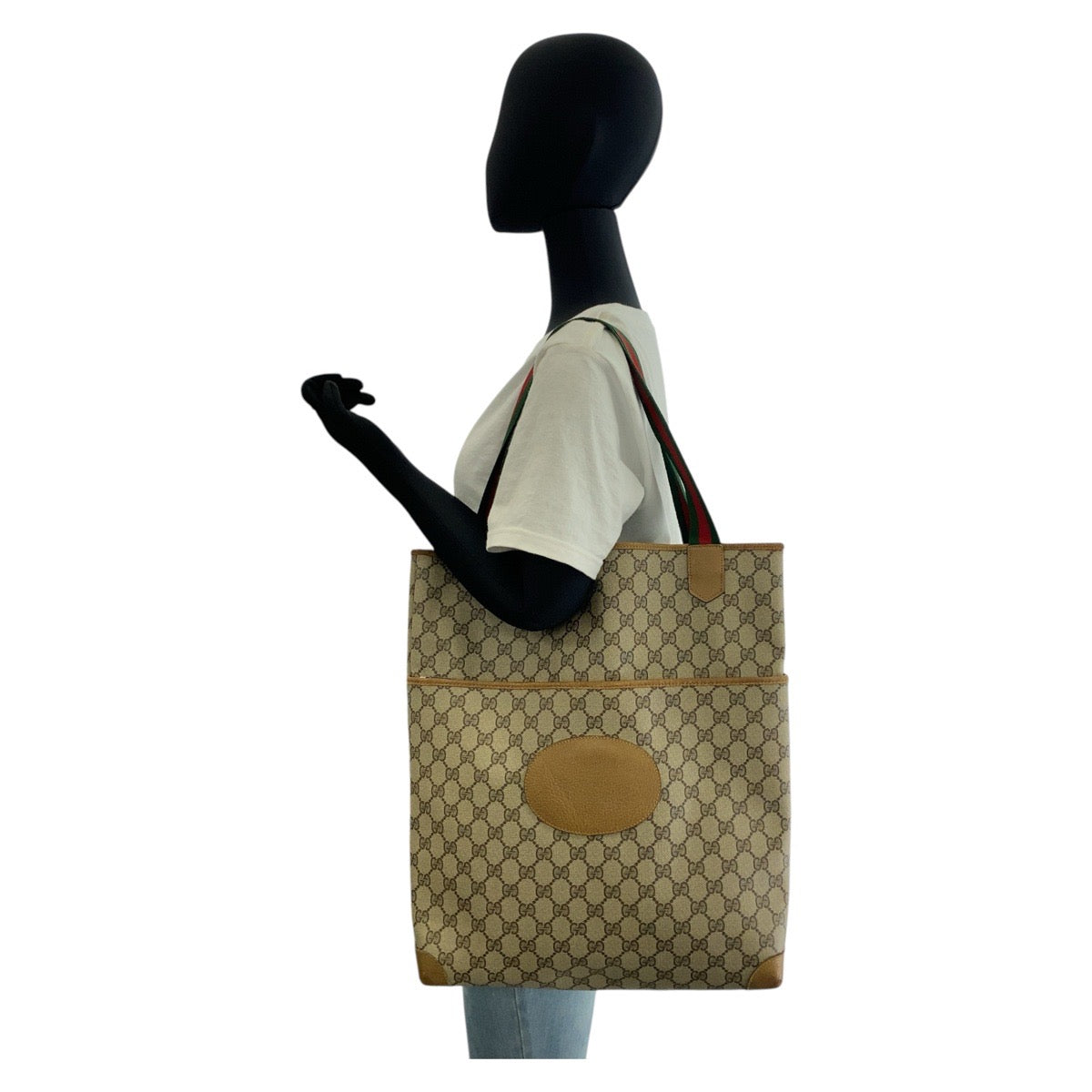 16302
GUCCI グッチ ヴィンテージ シェリーライン オールドグッチ ベージュ ブラウン GGスプリームキャンバス / レザー 002 067 0054 トートバッグ ショルダーバッグ  レディース AB15