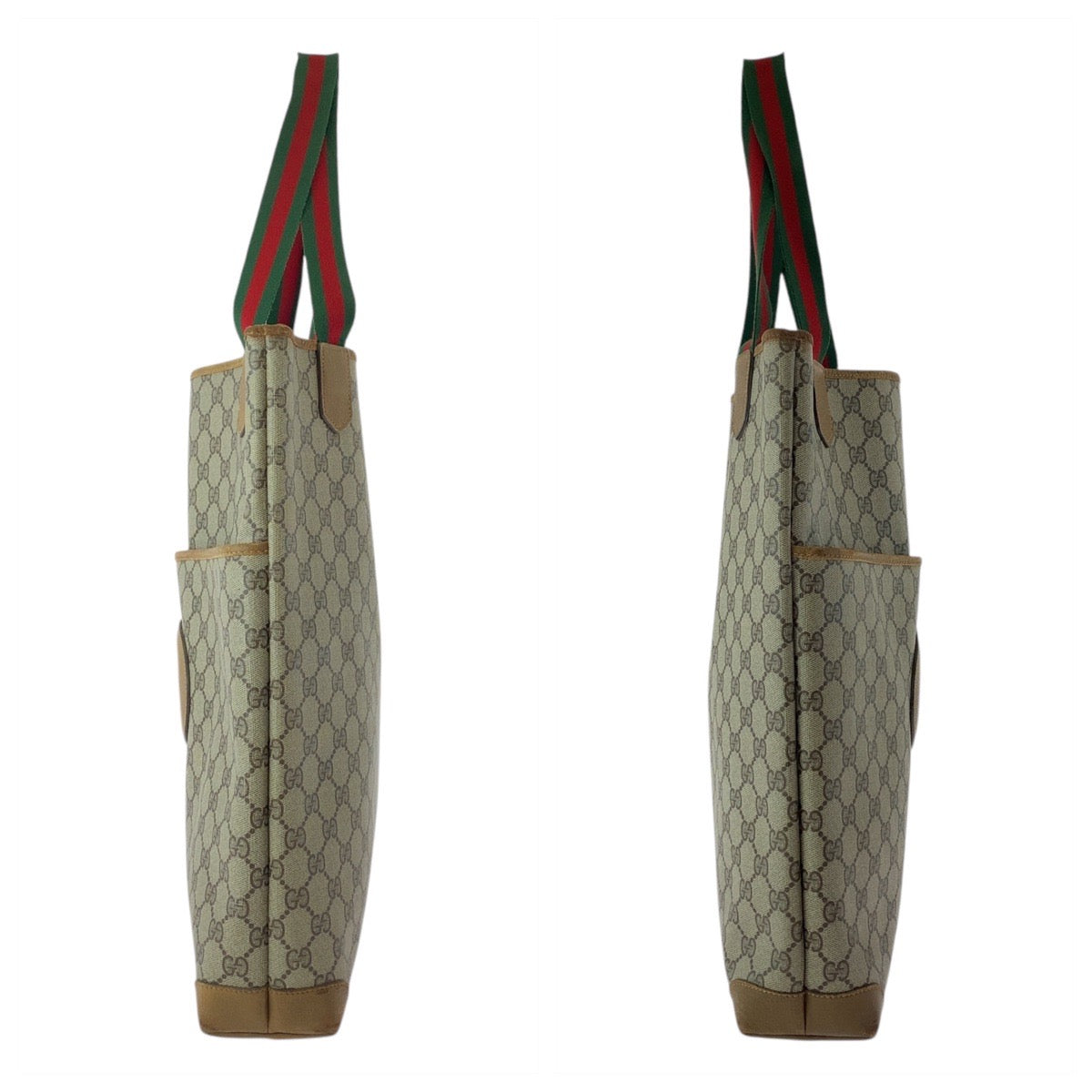 16302
GUCCI グッチ ヴィンテージ シェリーライン オールドグッチ ベージュ ブラウン GGスプリームキャンバス / レザー 002 067 0054 トートバッグ ショルダーバッグ  レディース AB15