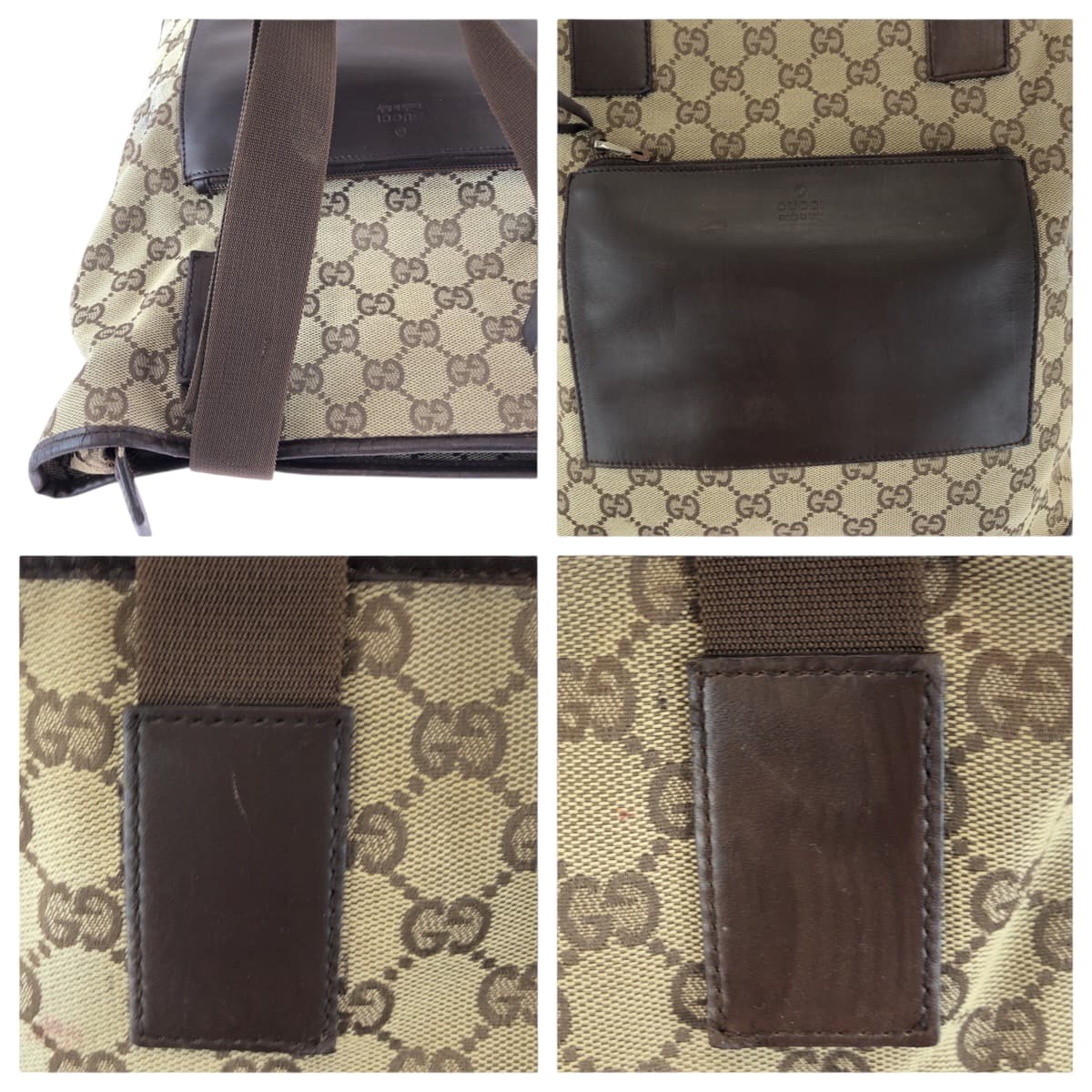 16303
GUCCI グッチ ベージュ ブラウン シルバー金具 GGキャンバス 019 0401 トートバッグ ショルダーバッグ  レディース ABP32