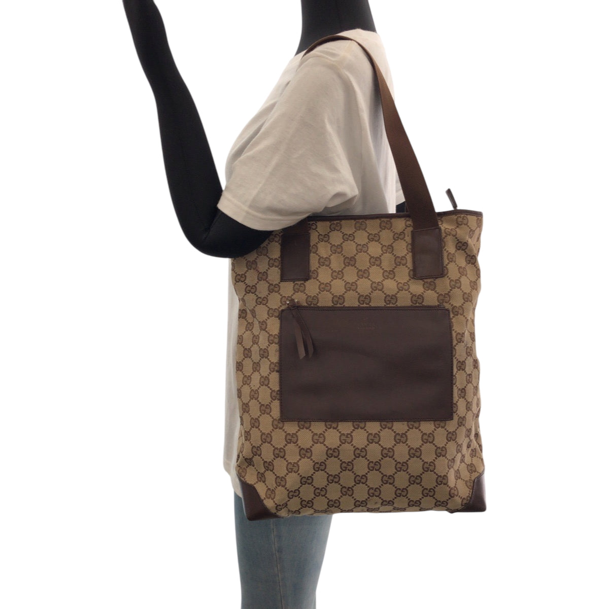 16303
GUCCI グッチ ベージュ ブラウン シルバー金具 GGキャンバス 019 0401 トートバッグ ショルダーバッグ  レディース ABP32