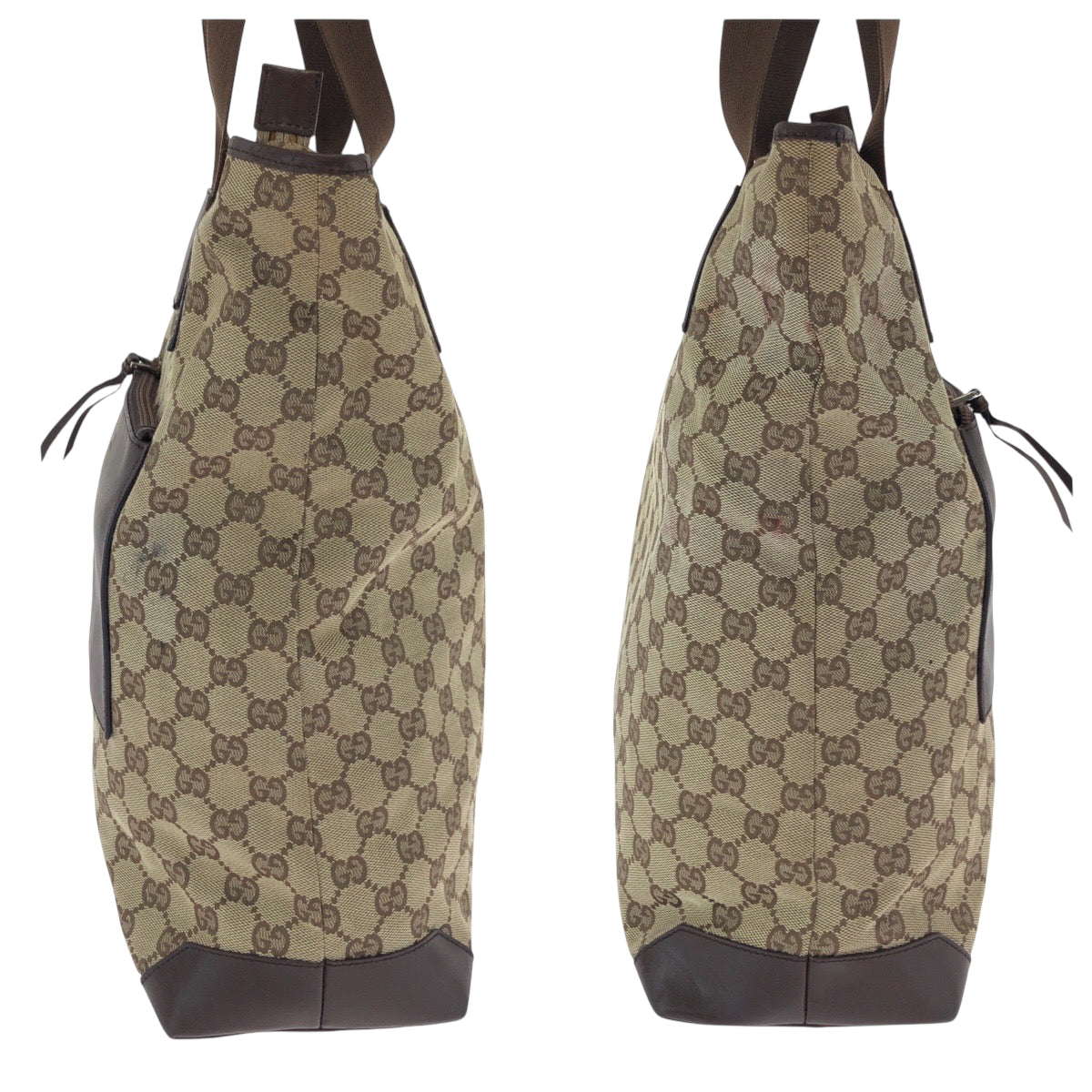 16303
GUCCI グッチ ベージュ ブラウン シルバー金具 GGキャンバス 019 0401 トートバッグ ショルダーバッグ  レディース ABP32