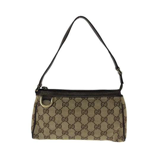 16304
GUCCI グッチ ベージュ ブラウン ゴールド金具 GGキャンバス 145750 ハンドバッグ アクセサリーポーチ  レディース