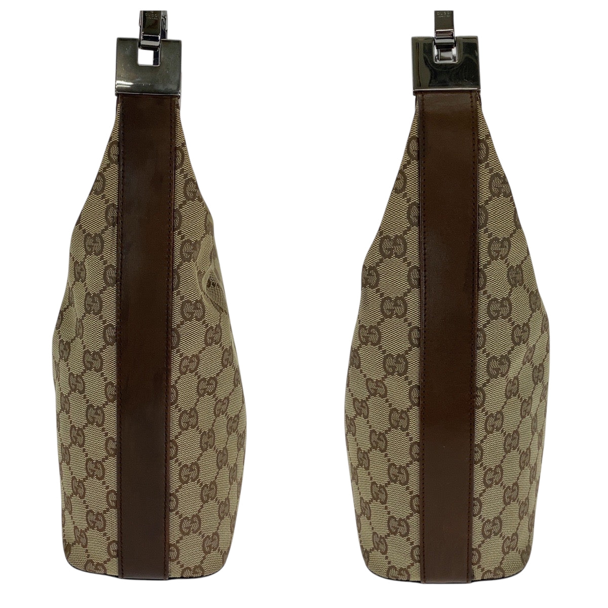 16305
GUCCI グッチ ベージュ ブラウン シルバー金具 GGキャンバス 001 3814 ホーボー ショルダーバッグ 肩掛け  レディース
