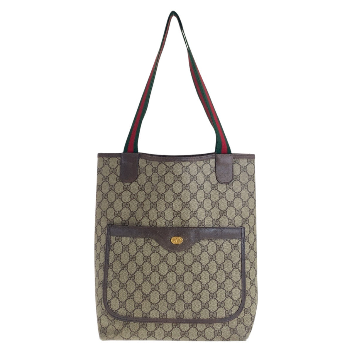 16307
GUCCI グッチ ヴィンテージ オールドグッチ シェリーライン インターロッキング ブラウン ゴールド金具 GGスプリームキャンバス / レザー 39 02 003 トートバッグ ショルダーバッグ  レディース