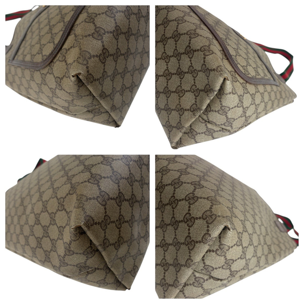 16307
GUCCI グッチ ヴィンテージ オールドグッチ シェリーライン インターロッキング ブラウン ゴールド金具 GGスプリームキャンバス / レザー 39 02 003 トートバッグ ショルダーバッグ  レディース